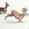 Rehe im hohen Schnee